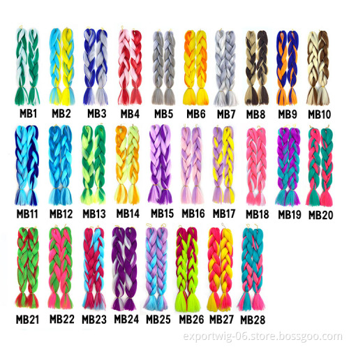 Jumbo Braiding Hair Extensions African Braids Hair Straight Yaki Texture Synthetic Fiber Mixed Color For Children And Women